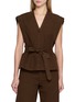 Main View - Click To Enlarge - LEMAIRE - Chasuble Belted V-neck Denim Top