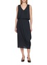 Main View - Click To Enlarge - LEMAIRE - Double Layer Draped V-Neck Dress
