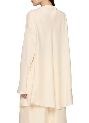 Back View - Click To Enlarge - RUOHAN - Noro Draped Panel Silk Shirt