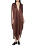 Figure View - Click To Enlarge - RUOHAN - Arno V-Neck Silk Midi Dress