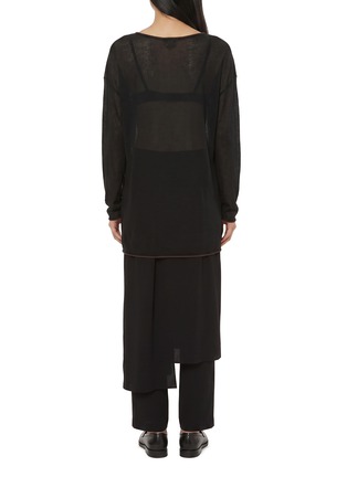 Back View - Click To Enlarge - RUOHAN - Toma Long Sleeve Contrast Trim Knit Top