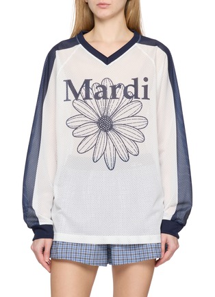 Main View - Click To Enlarge - MARDI MERCREDI - Flower Graphic Mesh Top