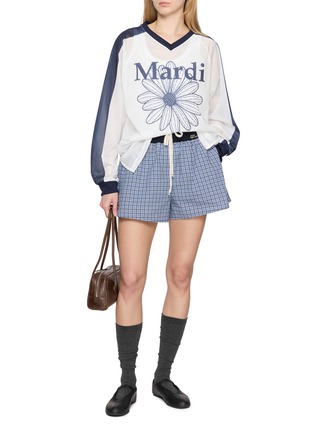 Figure View - Click To Enlarge - MARDI MERCREDI - Flower Graphic Mesh Top