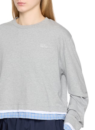  - MARDI MERCREDI - Distressed Check Hem Layered Cotton Top