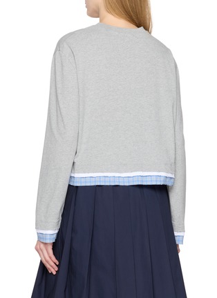 Back View - Click To Enlarge - MARDI MERCREDI - Distressed Check Hem Layered Cotton Top