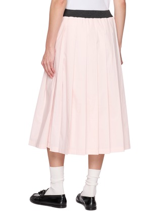 Back View - Click To Enlarge - MARDI MERCREDI - Pleated Elasticated Waistband Cotton Maxi Skirt