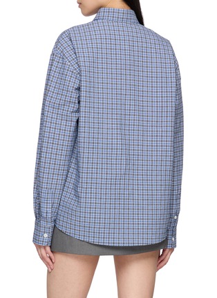 Back View - Click To Enlarge - MARDI MERCREDI - Embroidered Logo Chequered Cotton Shirt