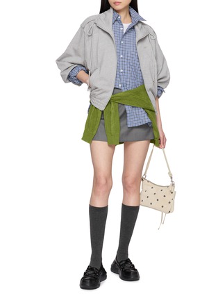 Figure View - Click To Enlarge - MARDI MERCREDI - Embroidered Logo Chequered Cotton Shirt