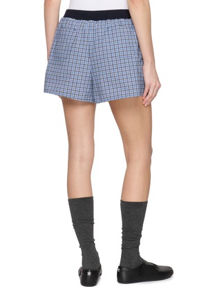 Back View - Click To Enlarge - MARDI MERCREDI - Contrast Drawstring Waistband Check Cotton Shorts