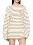 MARDI MERCREDI Flower Embroidered Striped Cotton T-Shirt