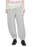 MARDI MERCREDI Chiffon Frill Cotton Jogger Pants