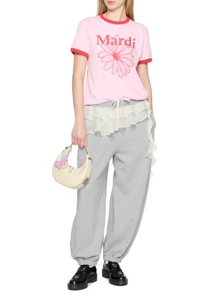 Figure View - Click To Enlarge - MARDI MERCREDI - Chiffon Frill Cotton Jogger Pants