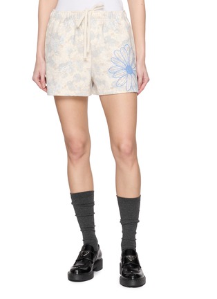 Main View - Click To Enlarge - MARDI MERCREDI - Flower Graphic Cotton Sweat Shorts