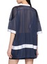 Back View - Click To Enlarge - MARDI MERCREDI - Blossom Graphic V-Neck Mesh Jersey Top