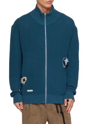 Main View - Click To Enlarge - SONG FOR THE MUTE - X Birkenstock Flower Zip Up Funnel Neck Jacket