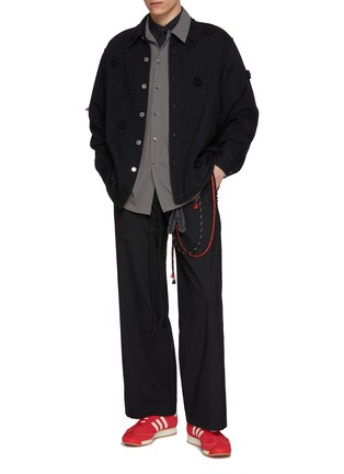 Figure View - Click To Enlarge - SONG FOR THE MUTE - Pinstripe Gym Gabardine Shirt