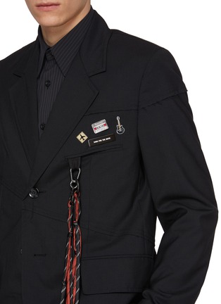  - SONG FOR THE MUTE - Slashed Panel Rope Detail Wool Gabardine Blazer