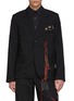 SONG FOR THE MUTE Slashed Panel Rope Detail Wool Gabardine Blazer