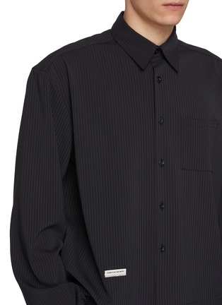  - SONG FOR THE MUTE - Pinstripe Cropped Gabardine Shirt