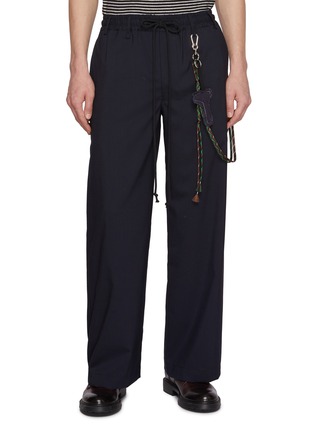 Main View - Click To Enlarge - SONG FOR THE MUTE - Rope Detail Wool Gabardine Lounge Pants