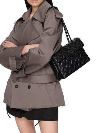 Figure View - Click To Enlarge - KURT GEIGER BAGS - Medium Kensington Quilted Leather Shoulder Bag