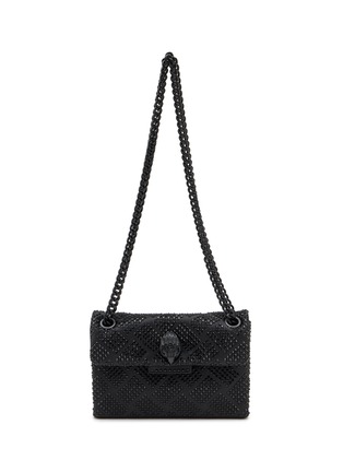 Main View - Click To Enlarge - KURT GEIGER BAGS - Mini Kensington Crystal Embellished Fabric Shoulder Bag