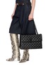 Figure View - Click To Enlarge - KURT GEIGER BAGS - XXL Kensington Quilted Leather Shoulder Bag