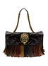 KURT GEIGER BAGS Macro Kensington Fringed Suede Leather Shoulder Bag