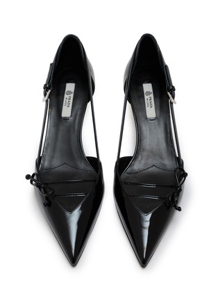 Figure View - Click To Enlarge - PRADA - 45 Decollete Mignon D'orsay Leather Pumps