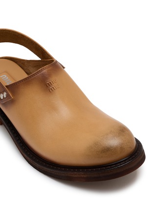 Detail View - Click To Enlarge - MIU MIU - Leather Slingback Mules