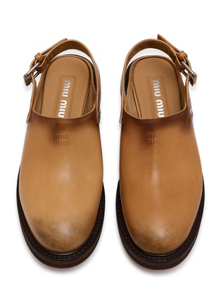 Figure View - Click To Enlarge - MIU MIU - Leather Slingback Mules