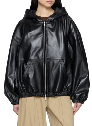 Main View - Click To Enlarge - TONYWACK - Hooded Leather Jacket