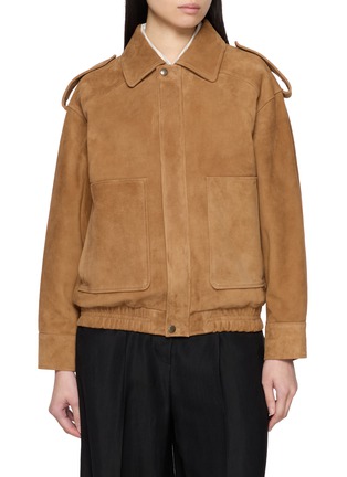 Main View - Click To Enlarge - TONYWACK - Suede Bomber Jacket