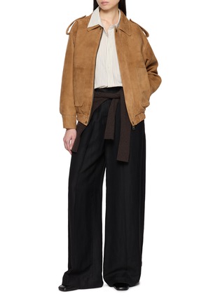 Figure View - Click To Enlarge - TONYWACK - Suede Bomber Jacket