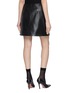 Back View - Click To Enlarge - TONYWACK - A-Line Leather Mini Skirt