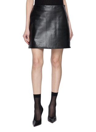 Main View - Click To Enlarge - TONYWACK - A-Line Leather Mini Skirt