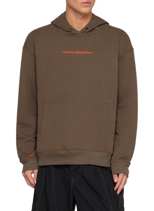 Main View - Click To Enlarge - UNNA - Slow Motion Logo Embroidered Hoodie