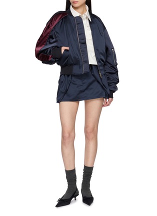 Figure View - Click To Enlarge - BONBOM - Two Tone Double Tuck Bomber Jacket