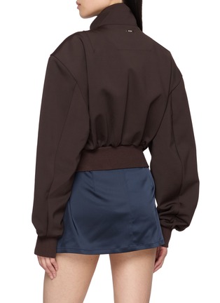 Back View - Click To Enlarge - BONBOM - High Neck Jersey Harrington Jacket