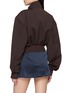 Back View - Click To Enlarge - BONBOM - High Neck Jersey Harrington Jacket
