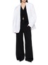 Figure View - Click To Enlarge - BONBOM - Double Tuck Structured Linen Blazer