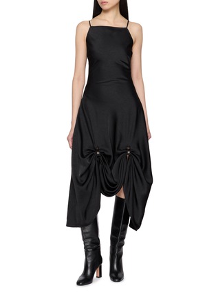 Main View - Click To Enlarge - BONBOM - Two Way Curtain Draped Slip Dress