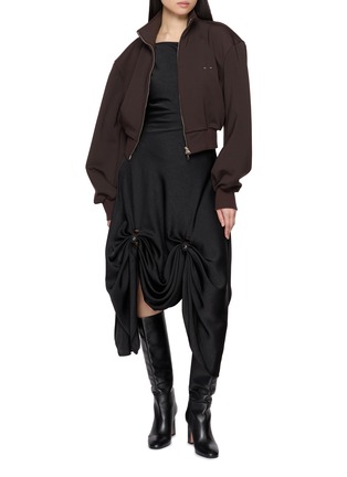 Figure View - Click To Enlarge - BONBOM - Two Way Curtain Draped Slip Dress