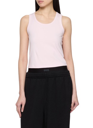 Main View - Click To Enlarge - BONBOM - Back Lace Up Cropped Tank Top