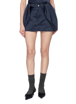 Main View - Click To Enlarge - BONBOM - Shirring Tuck Mini Skirt