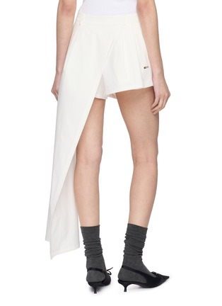 Back View - Click To Enlarge - BONBOM - Asymmetric Panel Overlay Tailored Shorts