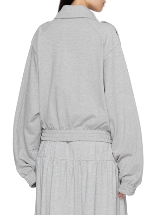 Back View - Click To Enlarge - BONBOM - Half Neck Epaulette Zip Up Jacket