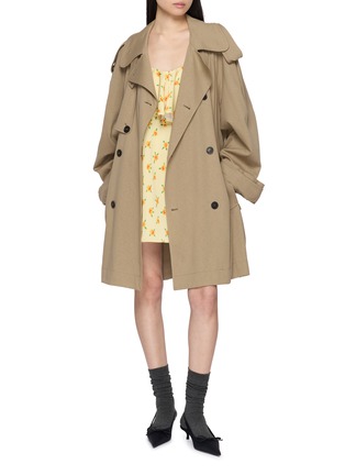 Figure View - Click To Enlarge - BONBOM - Sleeveless Front Ruffle Floral Mini Dress