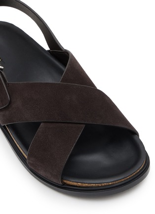 Detail View - Click To Enlarge - THE ROW - Buckled Crossover Strap Suede Sandals
