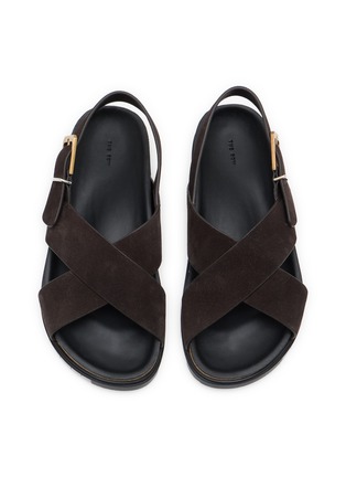 Figure View - Click To Enlarge - THE ROW - Buckled Crossover Strap Suede Sandals